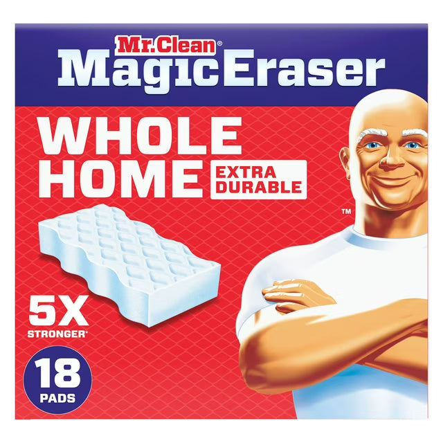 Mr. Clean Magic Eraser Whole Home Extra Durable Cleaning Sponges, 18 Count