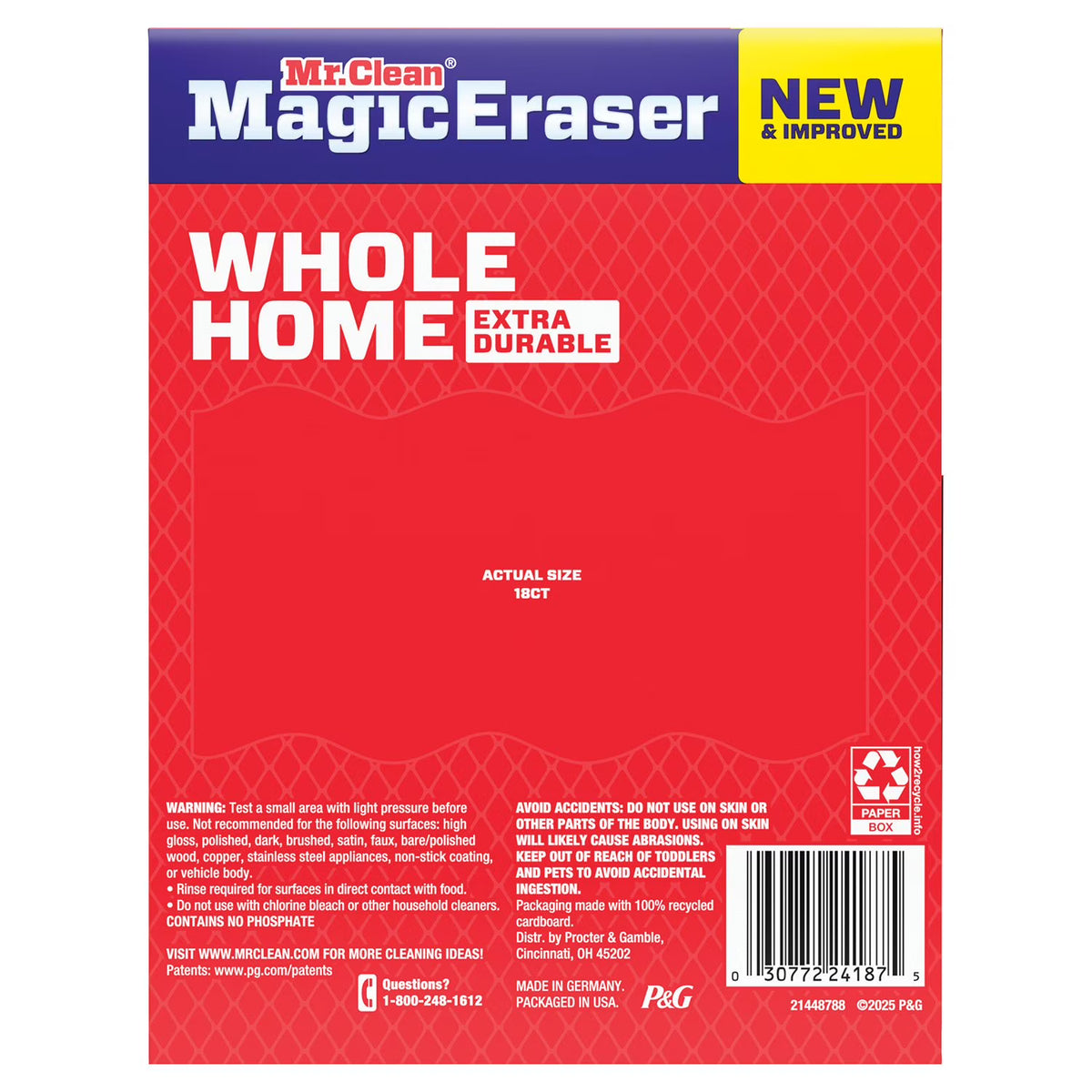 Mr. Clean Magic Eraser Whole Home Extra Durable Cleaning Sponges, 18 Count