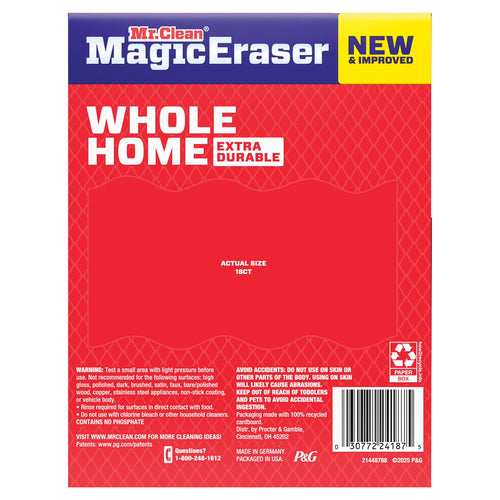 Mr. Clean Magic Eraser Whole Home Extra Durable Cleaning Sponges, 18 Count